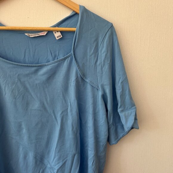 IsaacMizrahiLive Short Sleeve Top Womens XL Square Neck Cinderella Bounding Tee - Picture 3 of 5